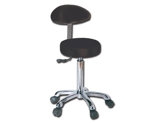 STOOL with backrest - black