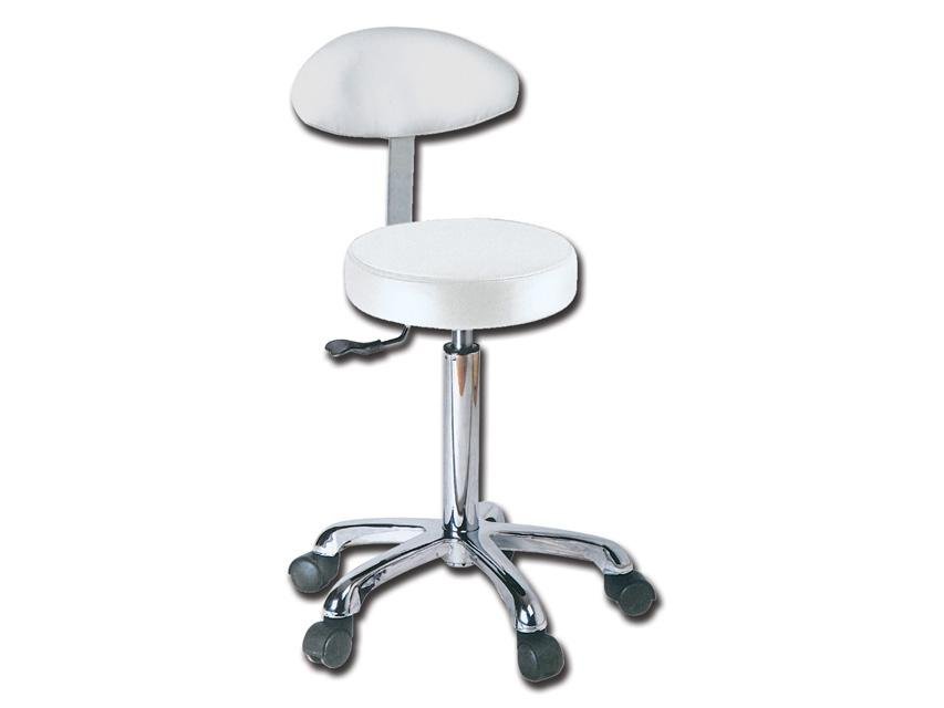 STOOL with backrest - white