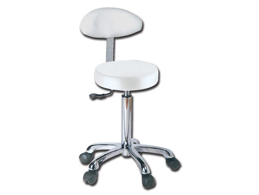 STOOL with backrest - white