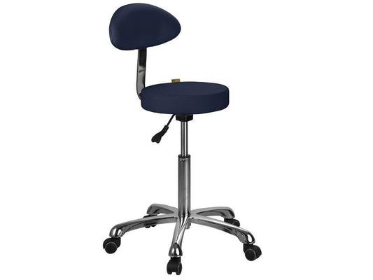 STOOL with backrest - dark blue