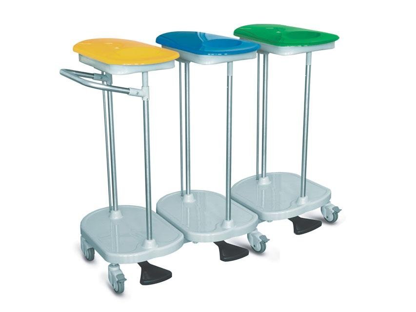 BAG HOLDER TROLLEY foot operated - 3 bags