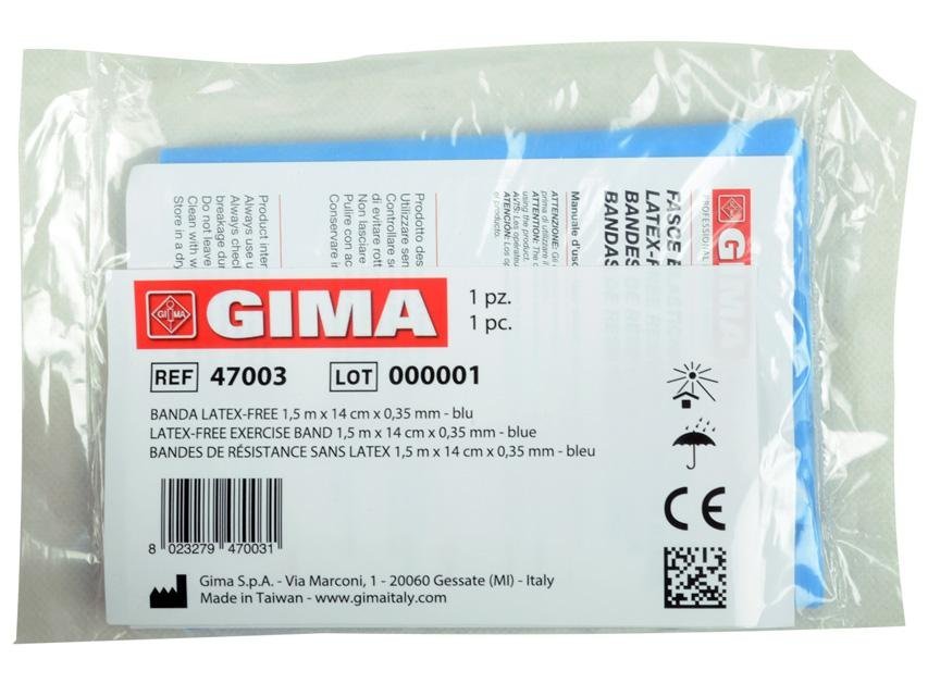 LATEX-FREE EXERCISE BAND 1.5 m x 14 cm x 0.35 mm - blue