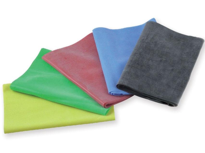 SET OF LATEX-FREE EXERCISE BAND 1.5 m x 14 cm x 5 levels
