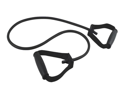 LATEX EXERCISE TUBE WITH TPR HANDLES 125 cm x 3.5 mm - X-heavy - black