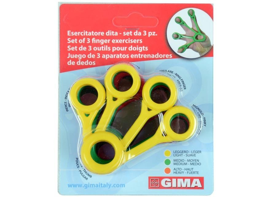 SET OF FINGER EXERCISERS - light/medium/heavy