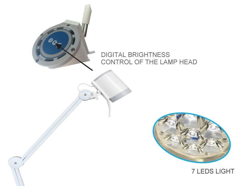 HYRIDIA 7 LEDS LIGHT with metal spring arm - trolley