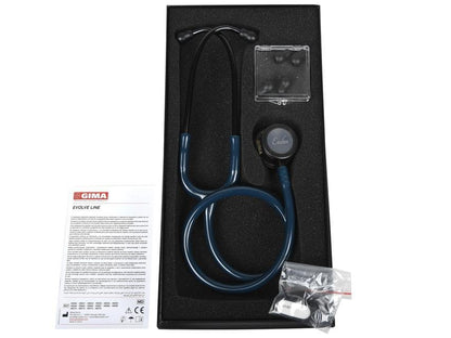 EVOLVE DUAL HEAD STETHO - all black head - Y caribbean blue