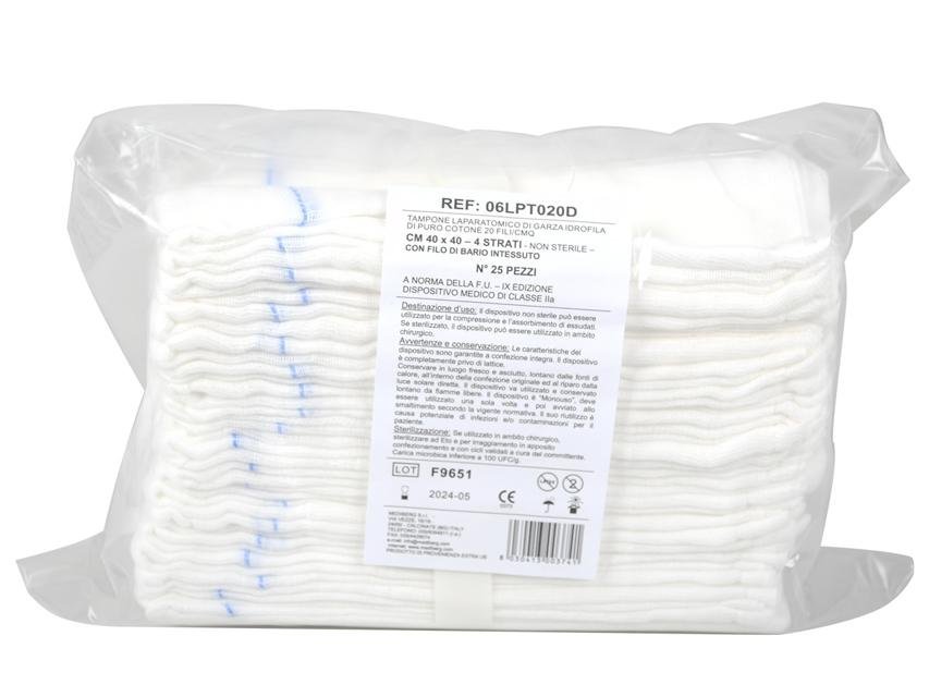 LAPARATOMIC SPONGE GAUZE 40x40 cm 4 plies
