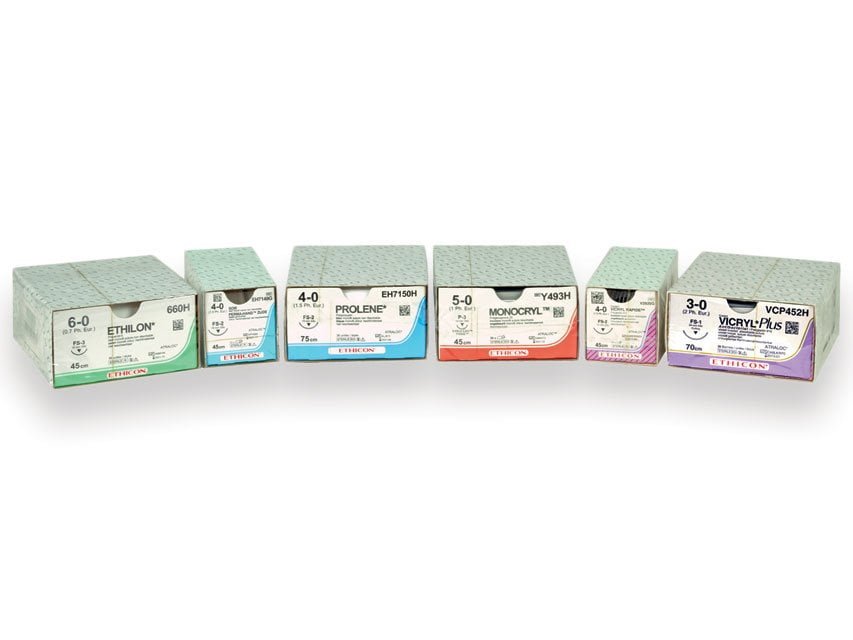 ETHICON ETHILON MONOFILAMENT SUTURES - gauge 5/0 needle 19 mm